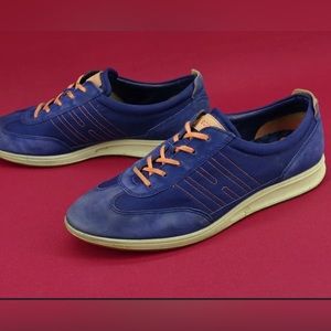 Ecco Blue/Coral Suede